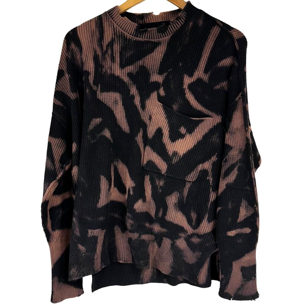 Pistola NWT Darya Acid Dye Cotton Sweater in Dark Lava Women's Size Small